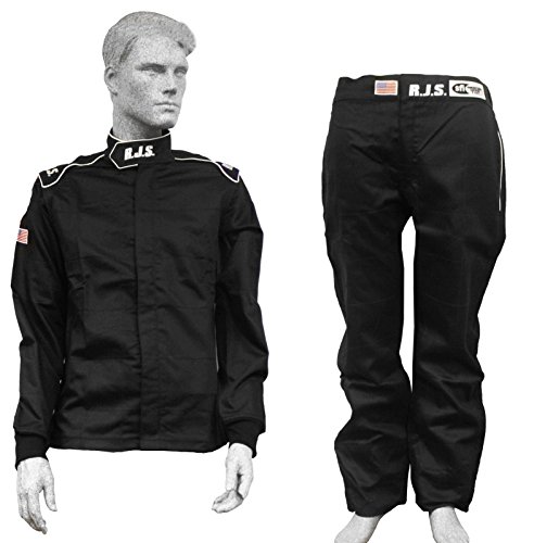 RJS Racing Equipment Elite FIRE Suit Racing Jacket Pants SFI 32A1 Black Adult XL