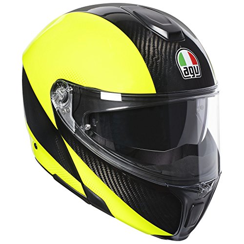 AGV Unisex-Adult Flip-Up Sport Modular Motorcycle Helmet YellowBlack Large