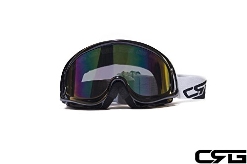 CRG Sports Motocross ATV Dirt Bike Off Road Racing Goggles BLACK T815-3-1A T815-3-1A Multi-color lens black frame