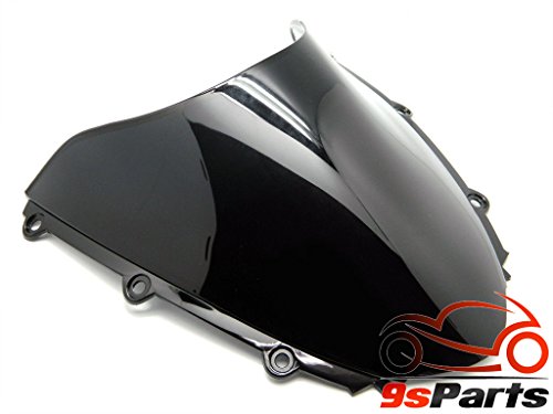 9sparts Black Smoke Double Bubble Transparent Windscreen Windshiled for 2004 2005 2006 2007 Honda CBR1000RR CBR 1000RR