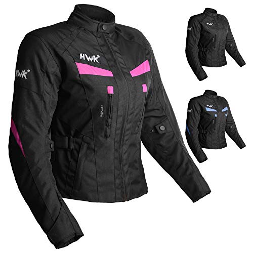 Womens Motorcycle Jacket For Women Stunt Adventure Waterproof Rain Jackets CE Armored Stella (Pink L)