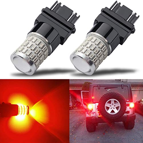 iBrightstar Newest 930V Super Bright Low Power Dual Brightness 3157 3156 3056 3057 LED Bulbs with Projector Replacement for Tail Brake Lights Brilliant Red